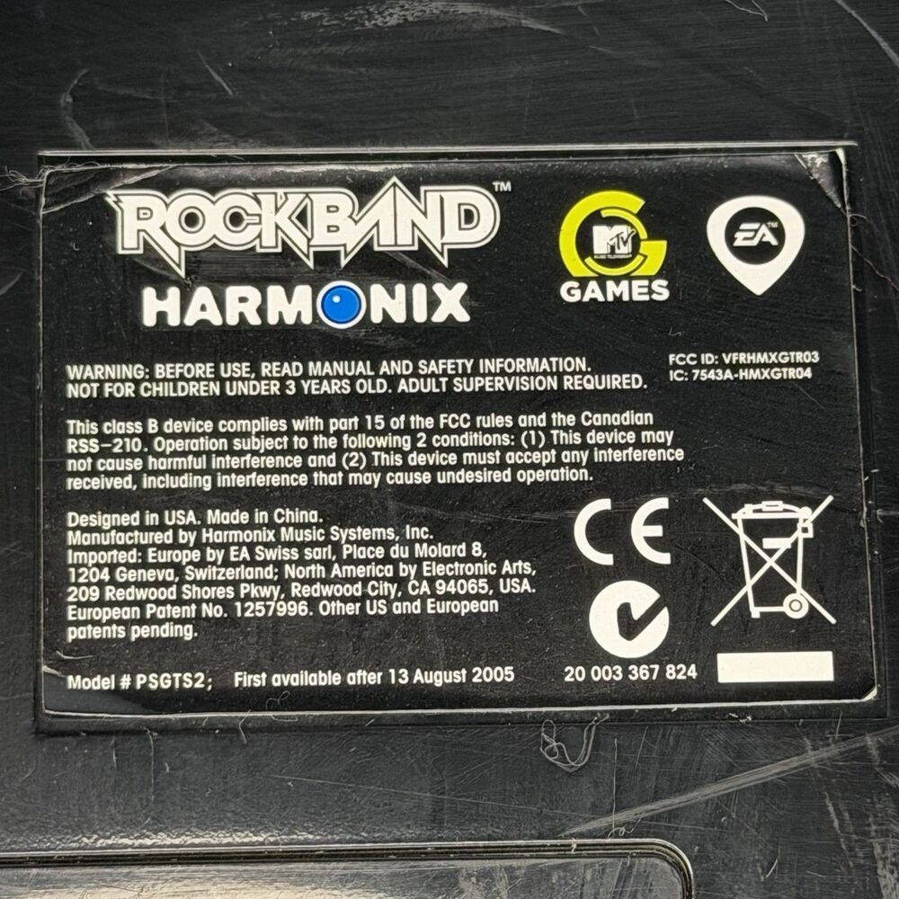 Rock Band 2 PS3 Harmonix PSGTS2 Fender Guitar Controller Powers On No Dongle - Picture 15 of 16